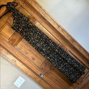NWT STUNNING Ramy Brook Black and Gold one shoulder Jumpsuit Size 4 MSRP $595